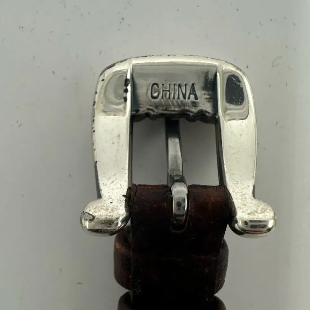 Brighton Santa Barbara Watch Vintage Silver tone Brown Italian Leather strap